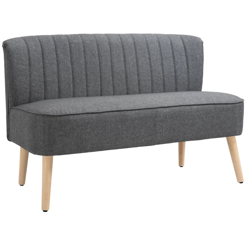 Nancy's Serino 2-Zitsbank - Tweezitsbank - Woonkamerbank - Grijs - Linnenlook - ± 115 x 55 x 75 cm