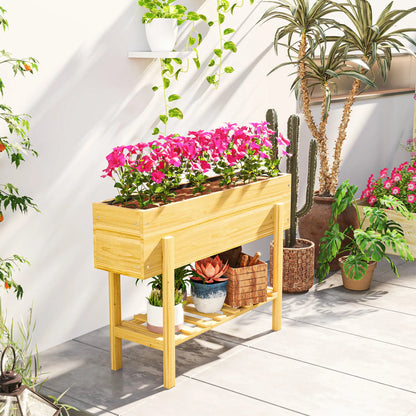 Nancy's Midões Plantenbak - Verhoogd Bloembed - Plantenrek - Tuinbed - Dennenhout - ± 100 x 30 x 70 cm