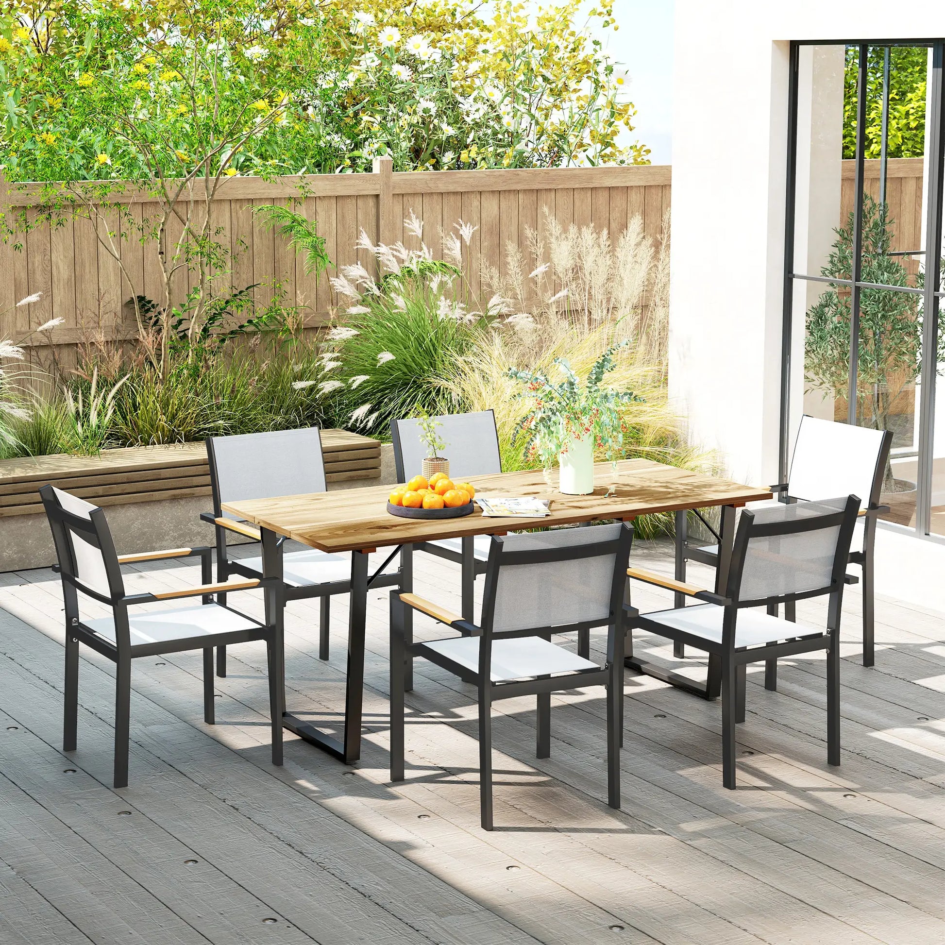 Nancy's Garaguso Tuintafel - Terrastafel - Eettafel voor buiten - Dennenhout - 175 x 80 x 75 cm