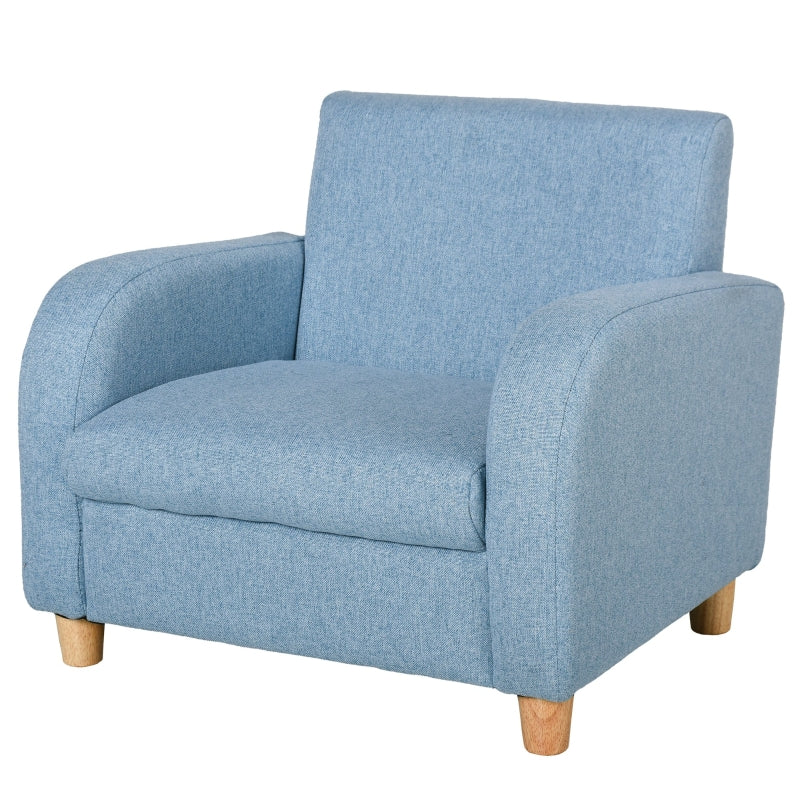 Nancy's Bono Kinderfauteuil - Kinderbank - Kinderstoel - Blauw - Linnen