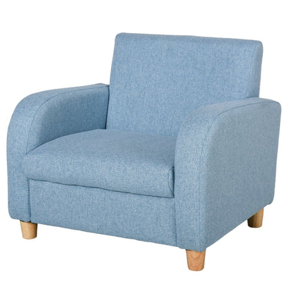 Nancy's Bono Kinderfauteuil - Kinderbank - Kinderstoel - Blauw - Linnen