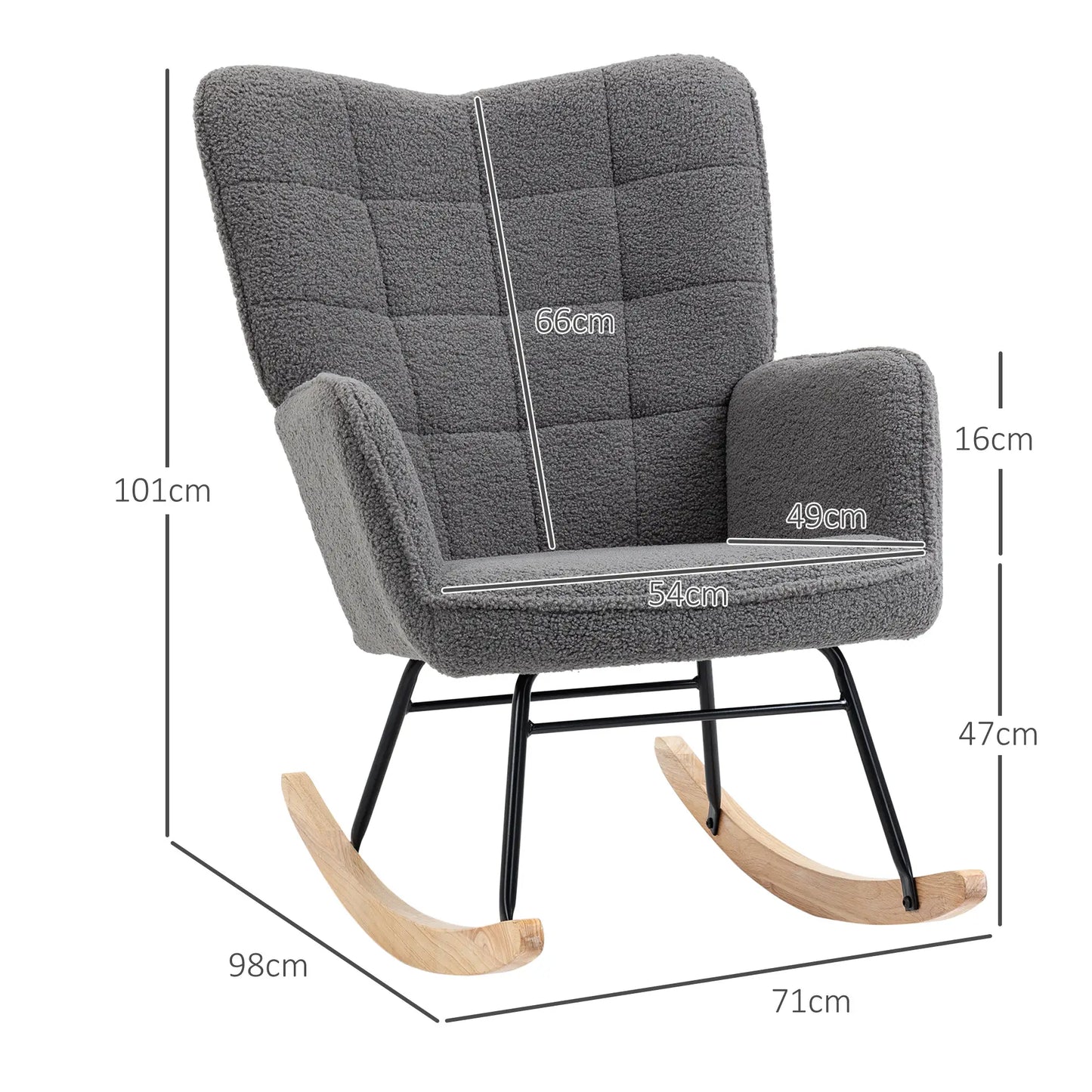 Nancy's Tazem Schommelstoel - Loungestoel - Relaxstoel - Grijs - Fleece
