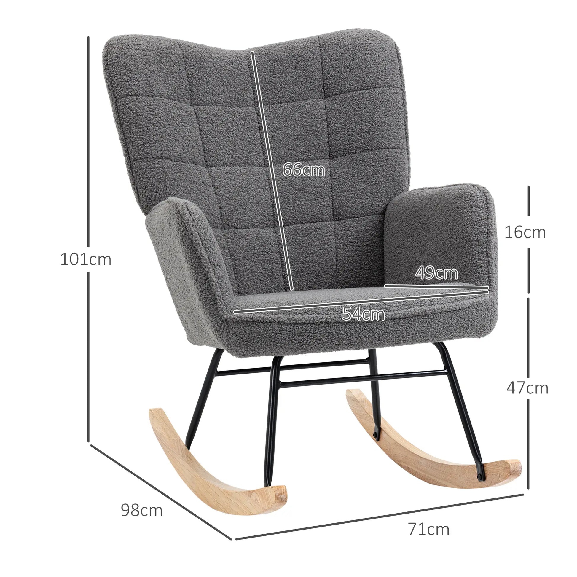 Nancy's Tazem Schommelstoel - Loungestoel - Relaxstoel - Grijs - Fleece