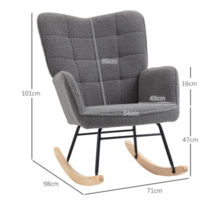 Nancy's Tazem Schommelstoel - Loungestoel - Relaxstoel - Grijs - Fleece