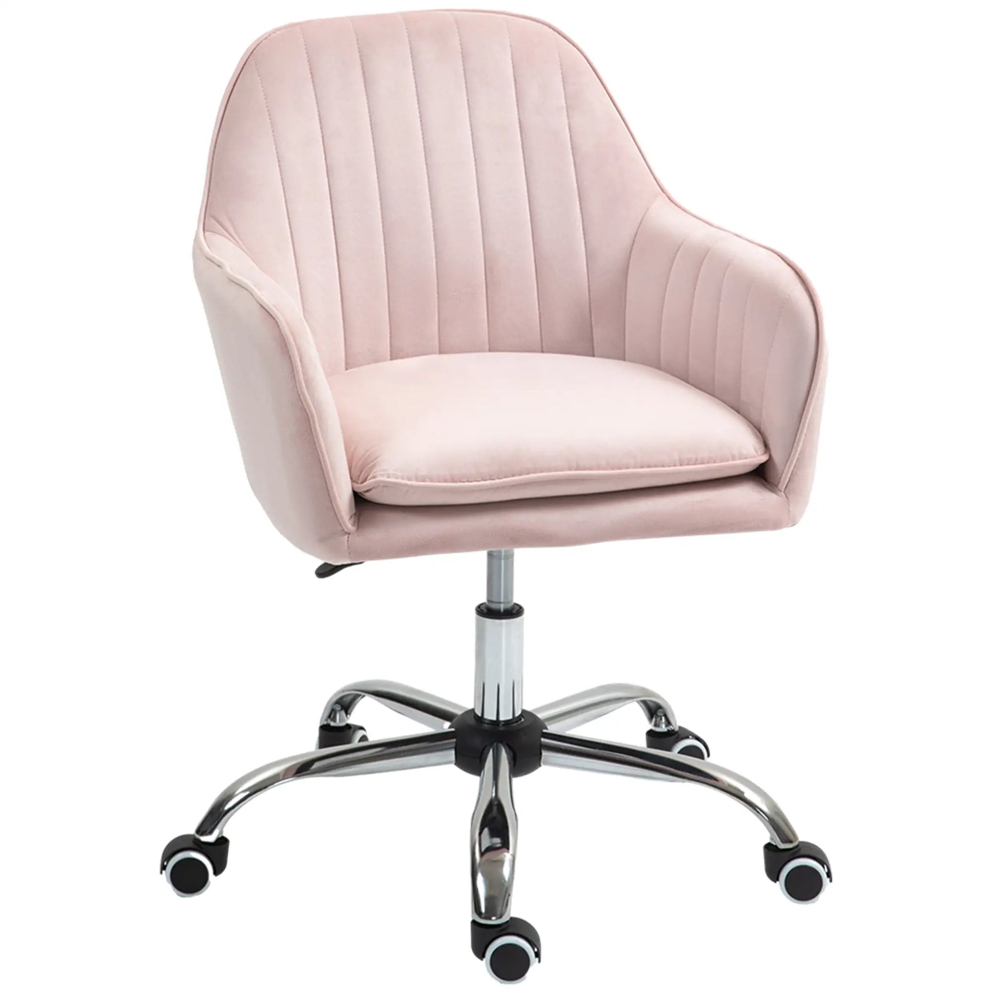 Nancy's Cuvio Bureaustoel - Computerstoel - Roze - Fluweel