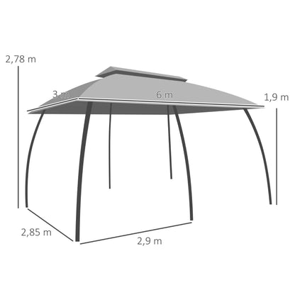 Nancy's Ferreiros Paviljoen - Party Tent - Prieel - Tuin Paviljoen - Grijs - 300 x 600 x 300 cm