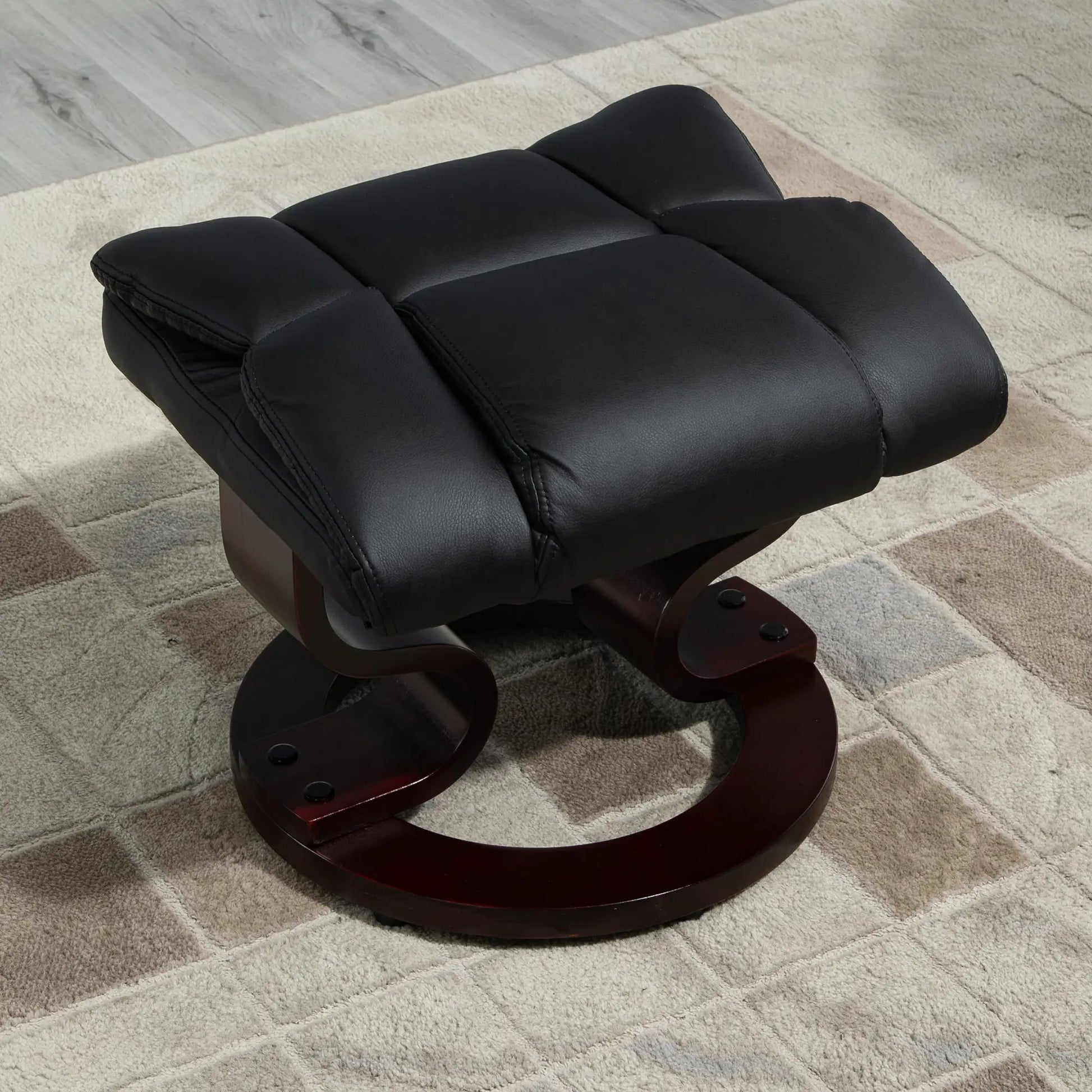 Nancy's Gusta - Relaxfauteuil - Relaxstoel - Verstelbare rugleuning - Draaibaar - Zwart - Kunstleer kopie