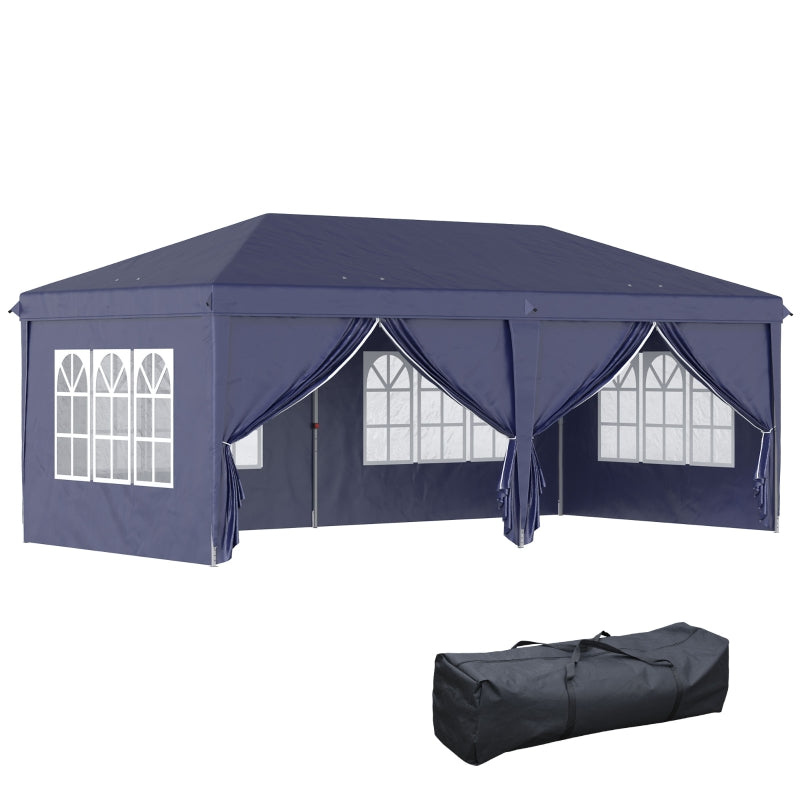 Tente de fête Povalo de Nancy - Pavillon - Tente de jardin - Tente de fête - Bleu - ± 600 x 300 cm