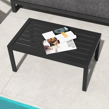 Nancy's Cecina Tuintafel - Terrastafel - Salontafel voor Buiten - Zwart - Staal -± 100 x 60 x 45 cm
