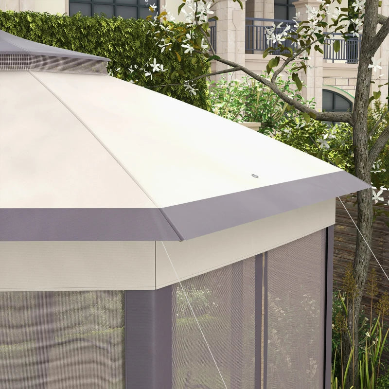 Nancy's Precious Paviljoen - Party tent - Tuin Paviljoen - Beige / Bruin - ± 400 x 340 cm