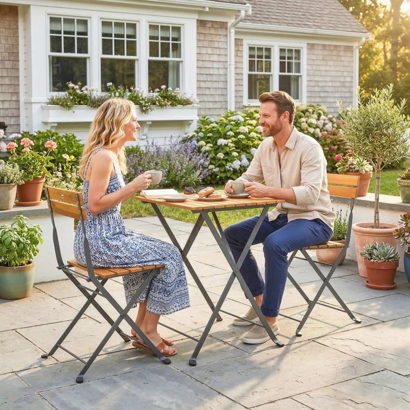 Nancy's Sarezzo Bistroset - Tuinset - Balkonset - 3-Delig - Acaciahout