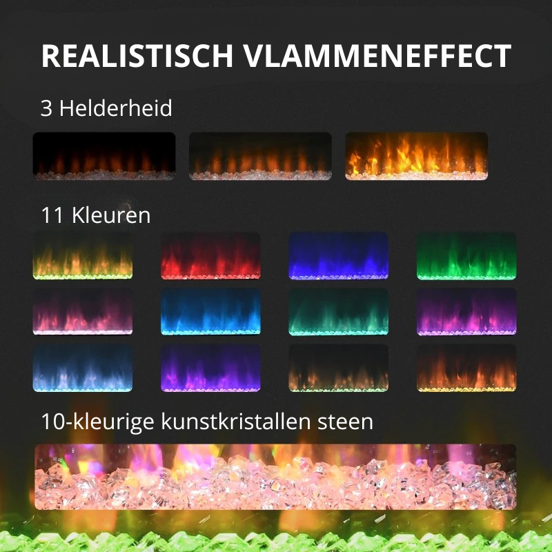 Nancy's Murisengo Elektrische Haard - Moderne LED-Haard - Vlammeneffect - Wit