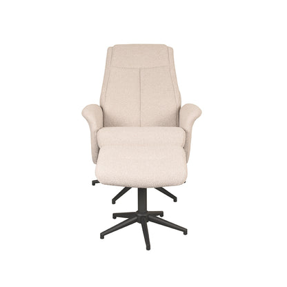 LABEL51 Relaxfauteuil Bergen - Naturel Boucle | Zwart Metaal - 77x76x105 cm