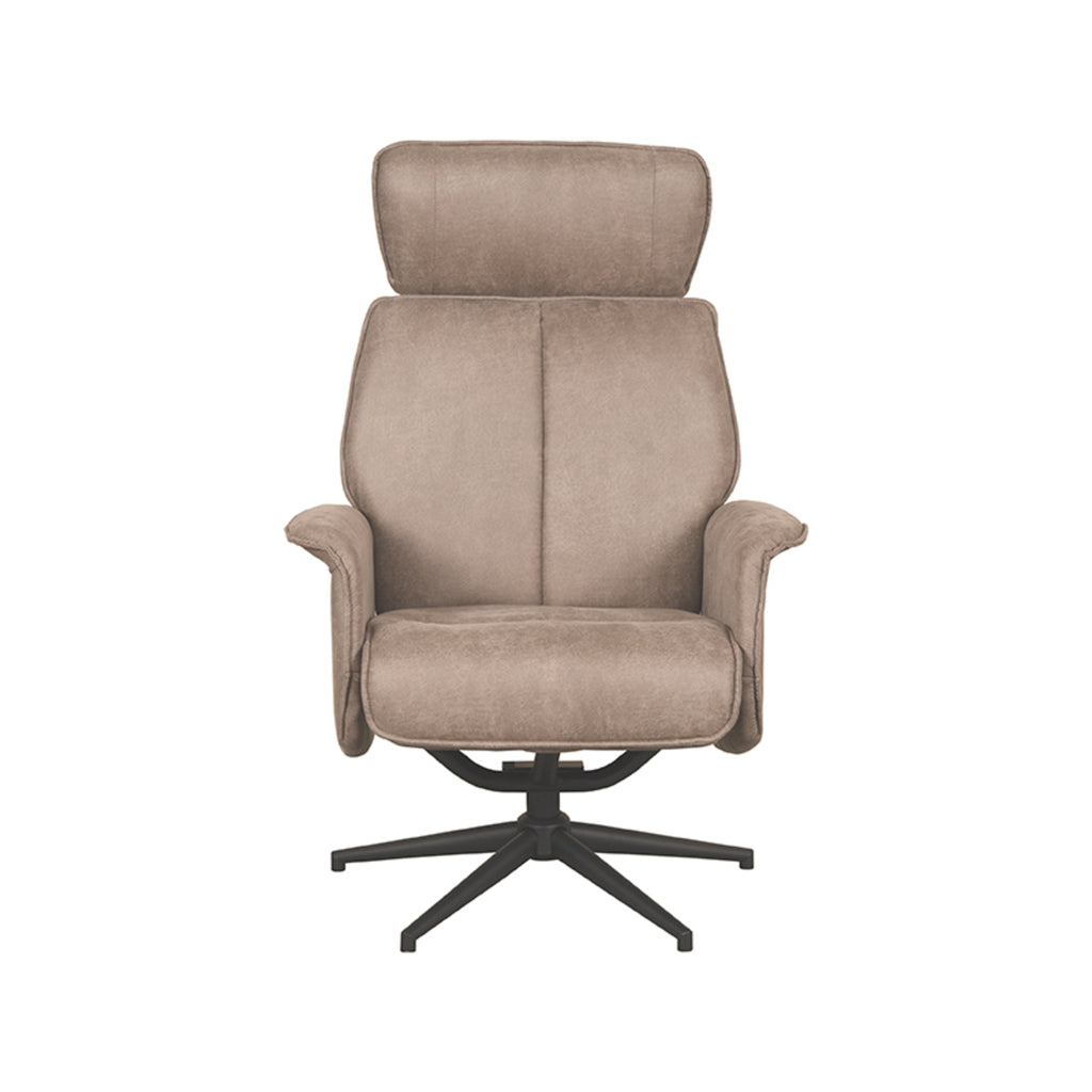 LABEL51 Relaxfauteuil Verdal - Taupe Micro Suede | Zwart Metaal - 77x79x109 cm