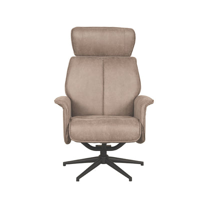 LABEL51 Relaxfauteuil Verdal - Taupe Micro Suede | Zwart Metaal - 77x79x109 cm
