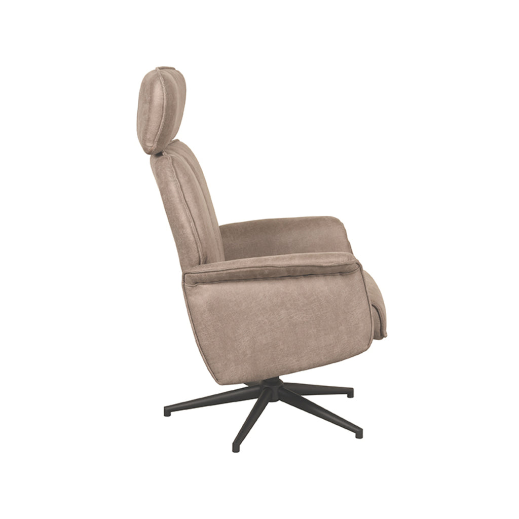 LABEL51 Relaxfauteuil Verdal - Taupe Micro Suede | Zwart Metaal - 77x79x109 cm