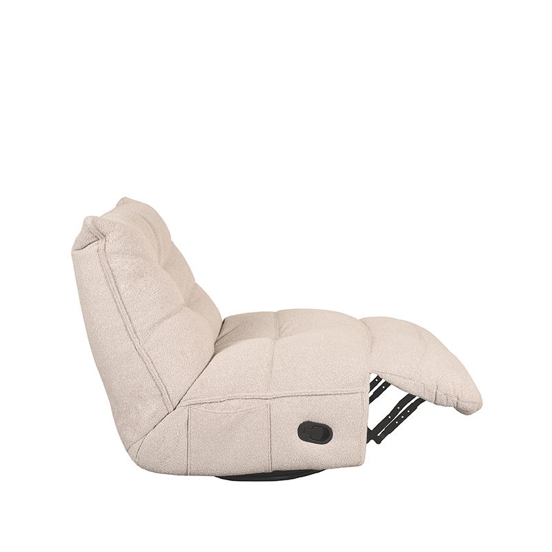 LABEL51 Relaxfauteuil Take It Easy - Naturel Boucle | Zwart Metaal - 84x104x94 cm