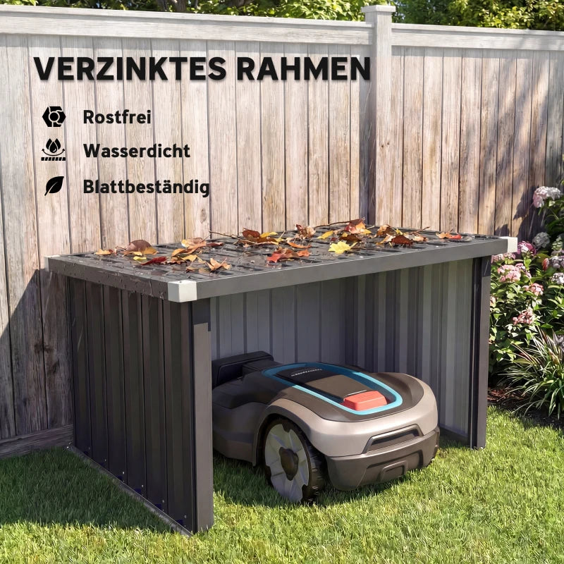 Nancy's Prunetta Opbergschuur voor robotmaaier - Robotmaaier garage - Grijs - Staal - ± 110 x 85 x 60 cm