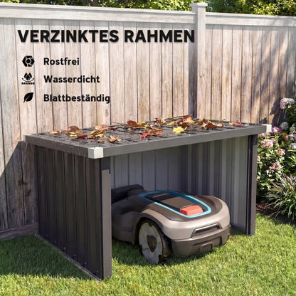 Nancy's Prunetta Opbergschuur voor robotmaaier - Robotmaaier garage - Grijs - Staal - ± 110 x 85 x 60 cm