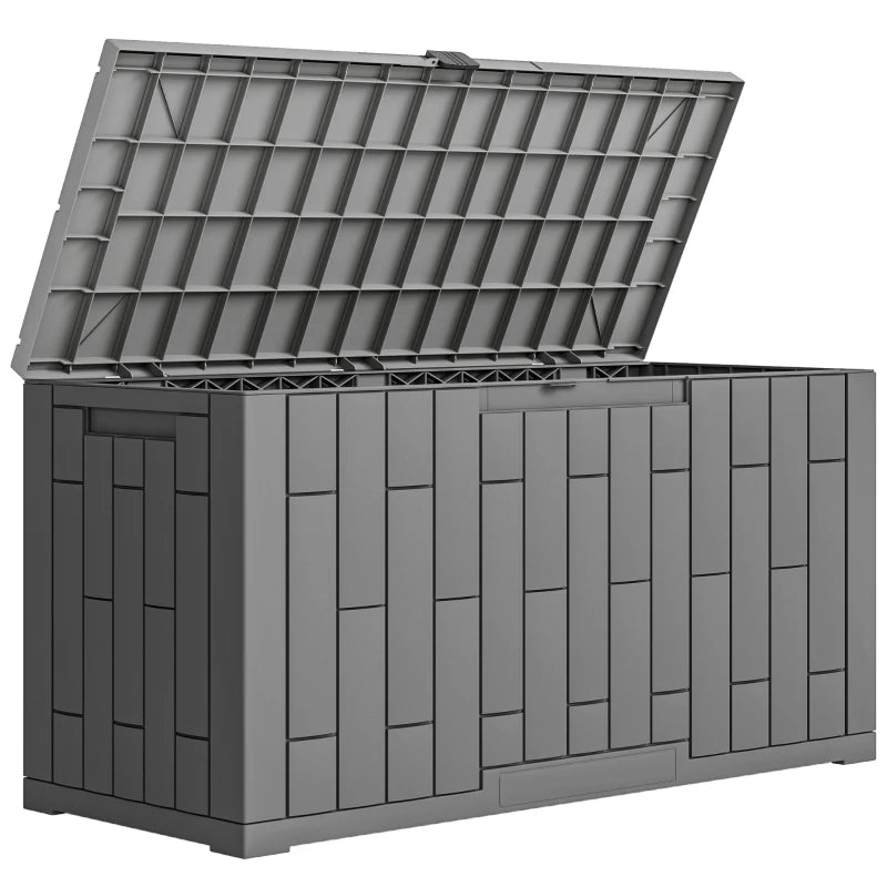 Nancy's Scalea Tuinkussenbox - Opbergbox voor buiten - Tuinbox - 227 Liter - Grijs - Kunststof - ± 105 x 45 x 55 cm