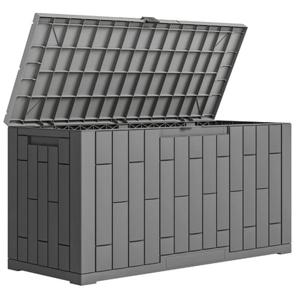 Nancy's Scalea Tuinkussenbox - Opbergbox voor buiten - Tuinbox - 227 Liter - Grijs - Kunststof - ± 105 x 45 x 55 cm