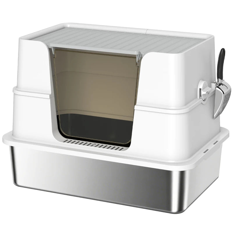 Nancy's Modugno Kattenbak - Katten wc - Kattentoilet - RVS / Grijs - ± 60 x 40 x 45 cm