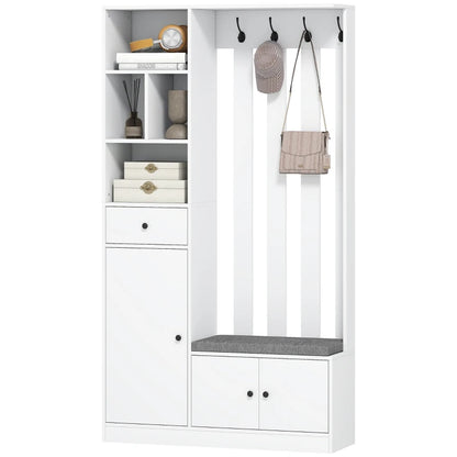Nancy's Paularo Wandgarderobe - Kledingrek - Garderobekast - Wit / Grijs - 100 x 30 x 180 cm