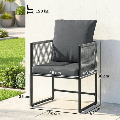 Nancy's Scarlino Tuinstoelen - Set van 2 - Terrasstoelen - Grijs / Zwart