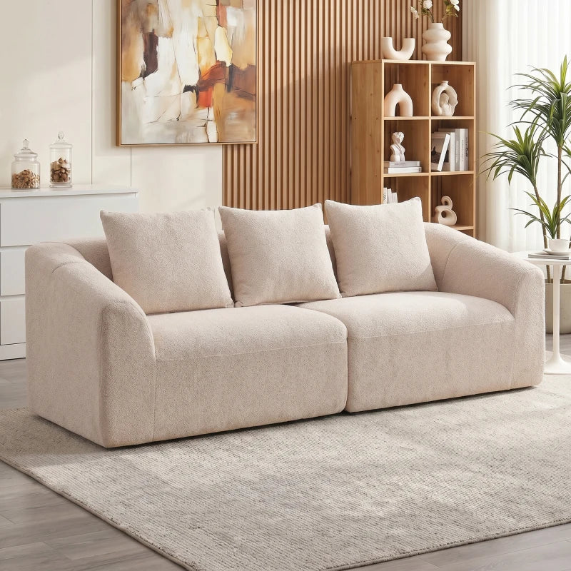 Nancy's Tergu 3-Zitsbank - Sofa - 3 Persoons Bank - Beige - Chenille Look - ± 225 x 95 x 85 cm