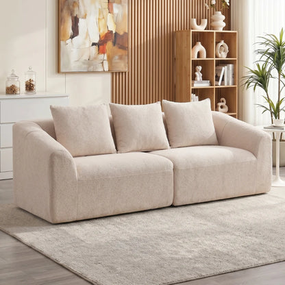 Nancy's Tergu 3-Zitsbank - Sofa - 3 Persoons Bank - Beige - Chenille Look - ± 225 x 95 x 85 cm