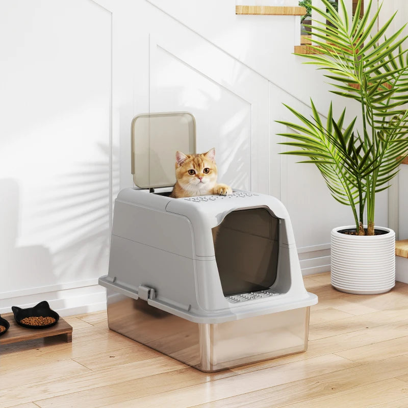 Nancy's Taormina Kattenbak - Katten Toilet - Katten WC - Lichtrijs - RVS / Kunststof - ± 60 x 40 x 40 cm