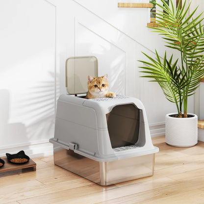 Nancy's Taormina Kattenbak - Katten Toilet - Katten WC - Lichtrijs - RVS / Kunststof - ± 60 x 40 x 40 cm