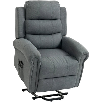 Nancy's Pomarico Sta op Stoel - Seniorenstoel - Relaxfauteuil - Massagestoel - Grijs - Linnen