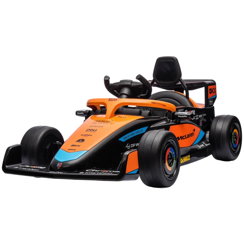 Nancy's Laurens Elektrische Kinderauto - MC Laren Formule 1 Auto voor Kinderen - Kindervoertuig - Muziek / Claxon - Oranje