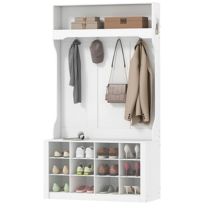 Nancy's Montecreto Wandgarderobe - Kledingrek - Garderobe - Wit - ± 100 x 35 x 170 cm
