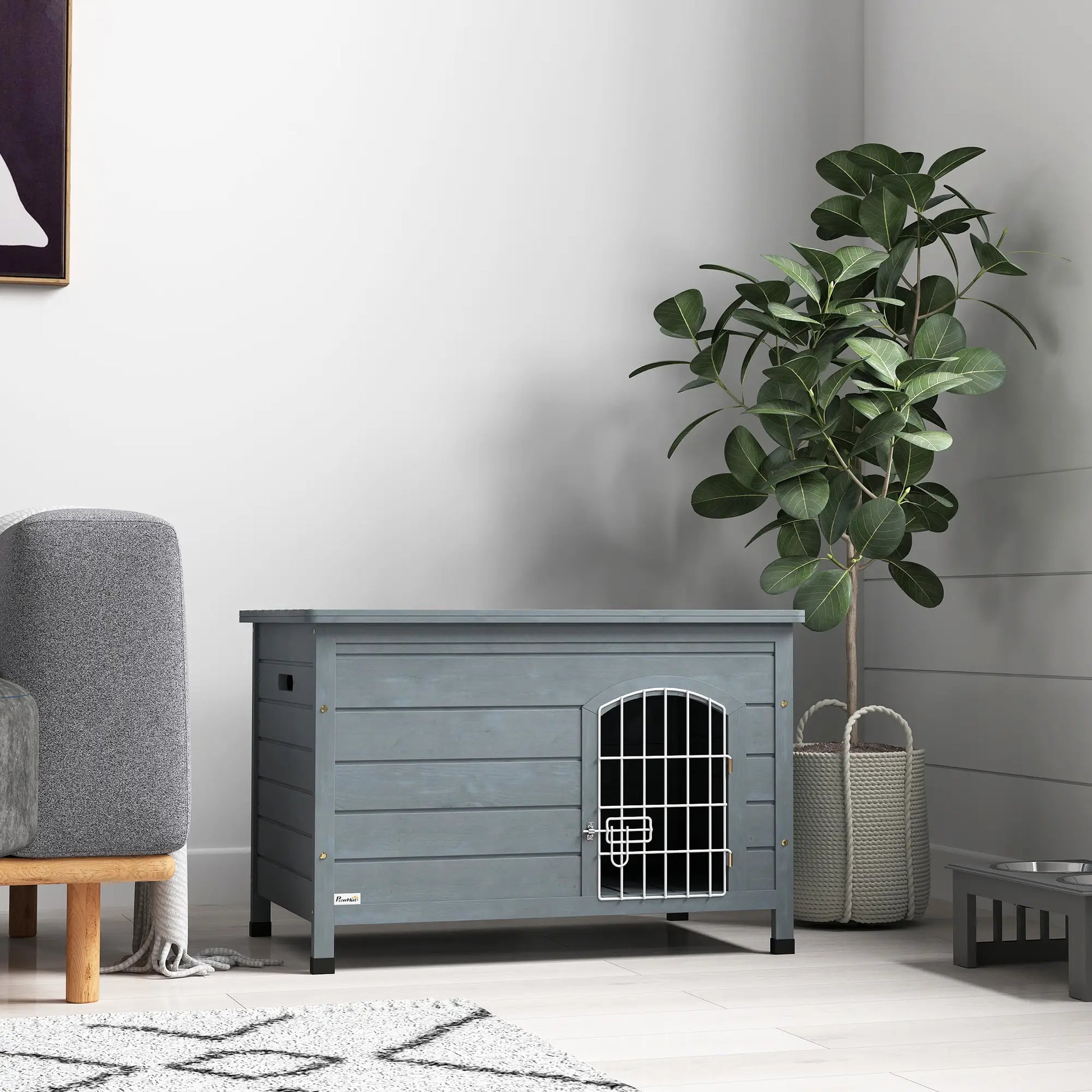 Nancy's Enego Hondenhok - Bench - Hondenbox - Grijs - ± 80 x 55 x 55 cm