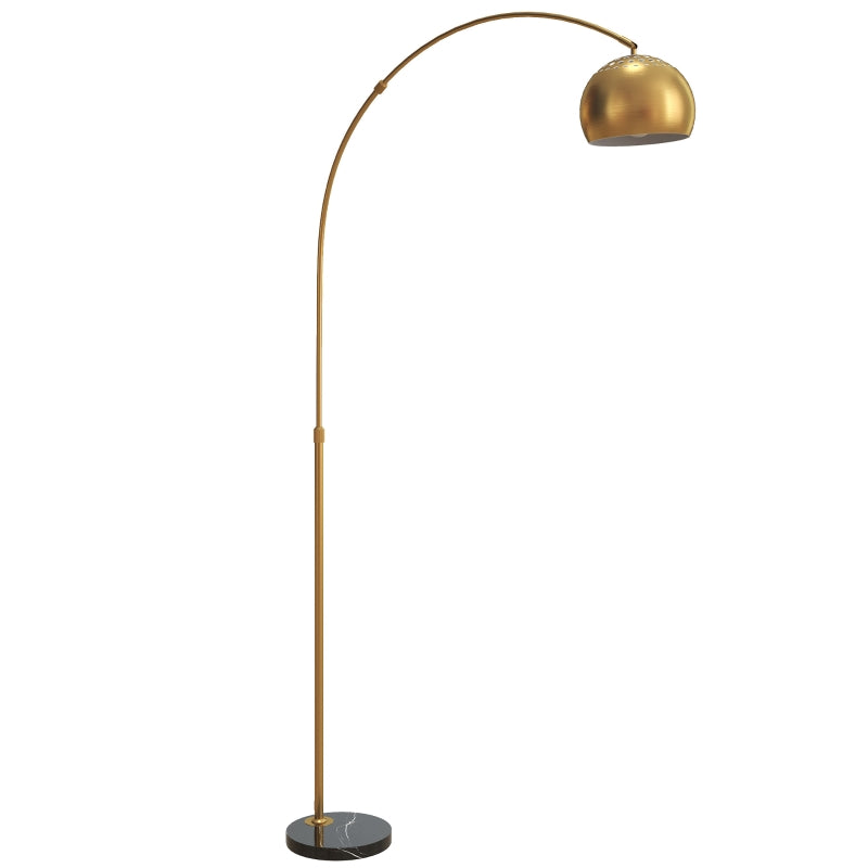 Nancy's Paroldo Vloerlamp - Staande Lamp - Verstelbare Lampenkap - Zwart / Goud - Staal / Marmer