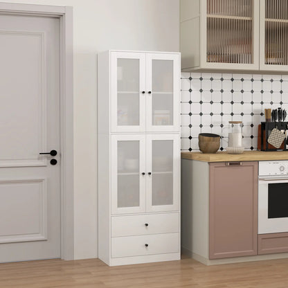 Nancy's Crotone Keukenkast Vrijstaand - Buffetkast - Opbergkast - Wit - ± 60 x 30 x 170 cm