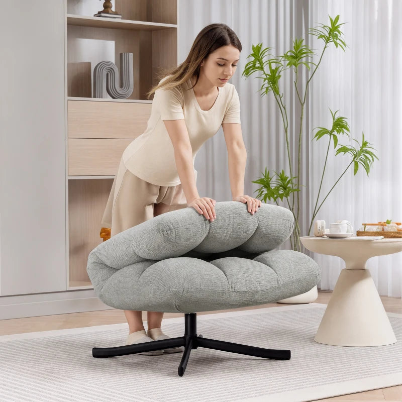 Nancy's Padula Draaifauteuil - Draaistoel - Relaxfauteuil - Lichtgrijs - Chenille