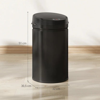 Nancy's Molazzana Sensor Prullenbak - Sensor afvalbak - Automatische prullenbak - Zwart - 30 Liter