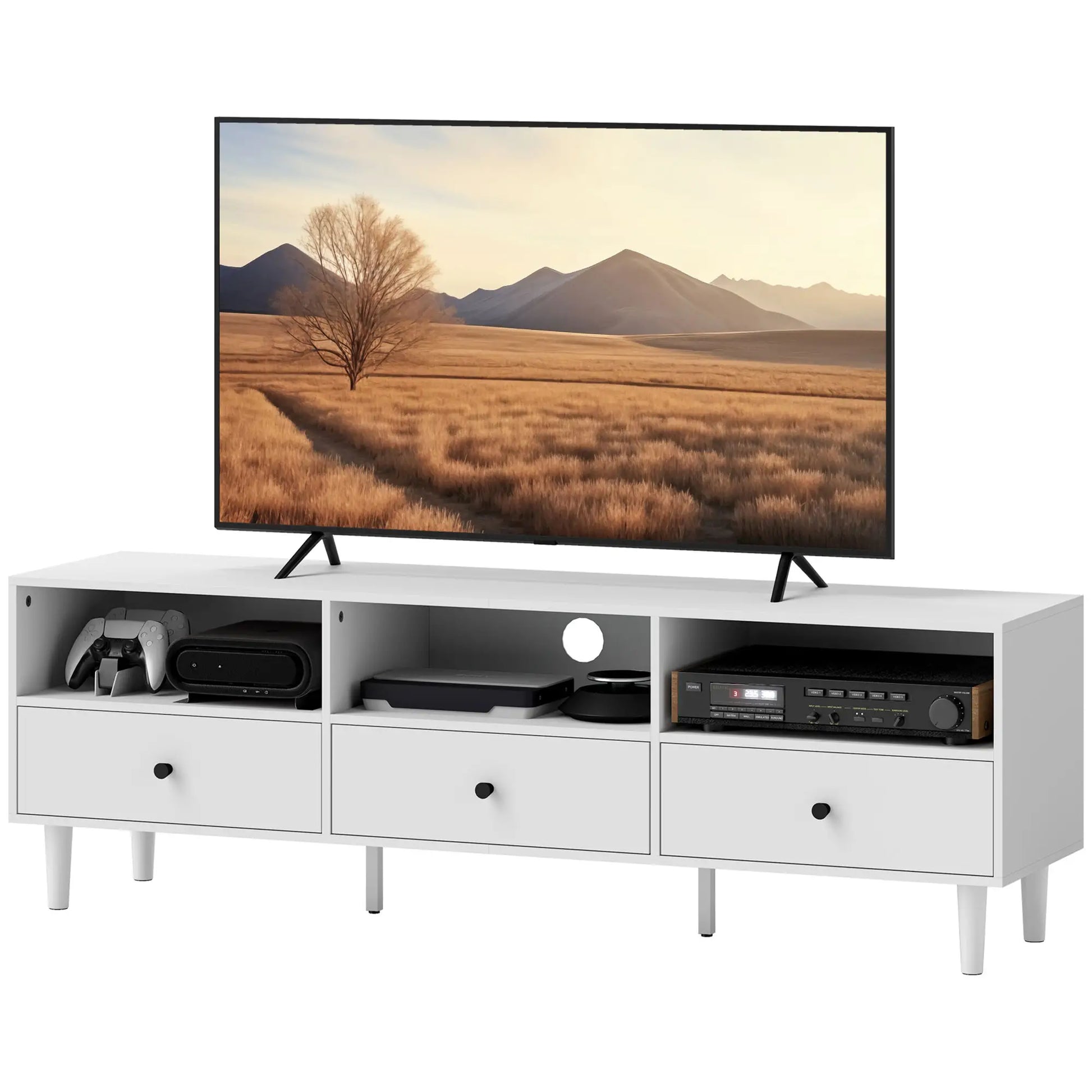 Nancy's Delianuova TV-Meubel - TV Kast - Lowboard - Wit - ± 140 x 35 x 45 cm