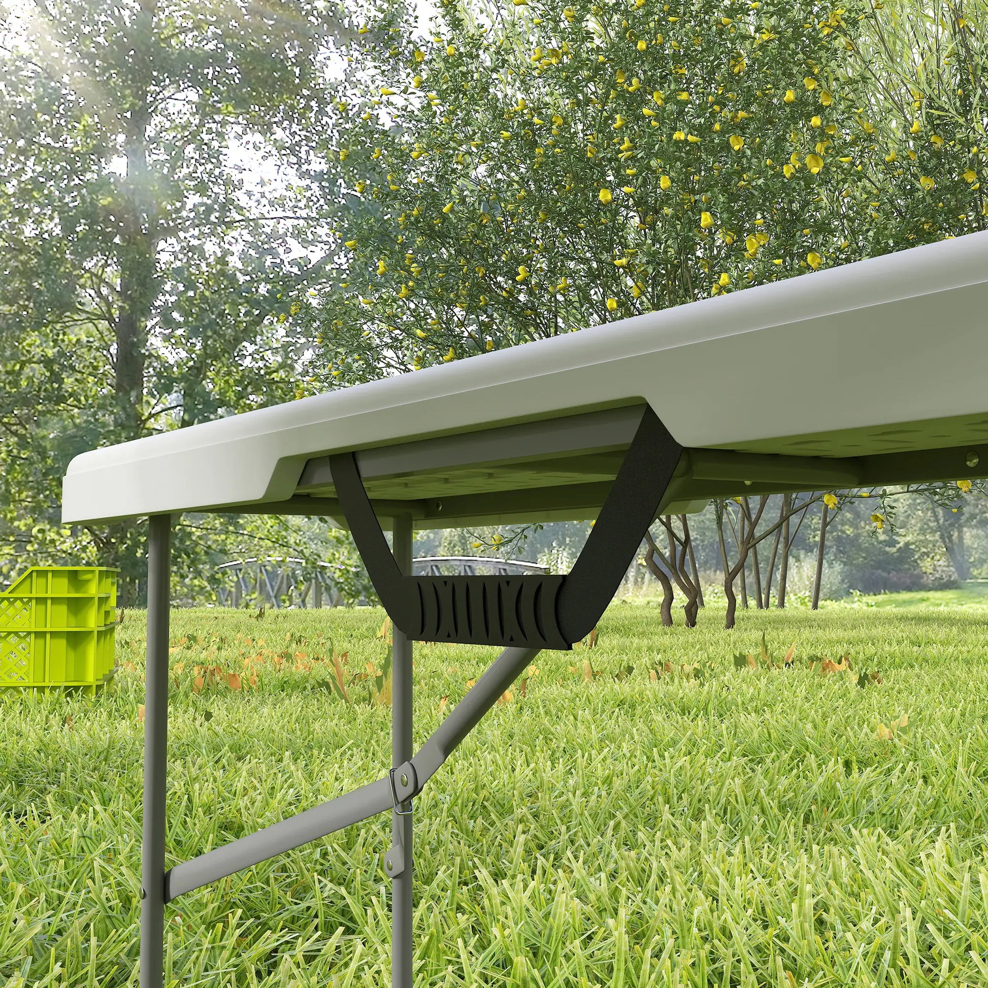 Nancy's Corsanico Campingbanken - Picknickbanken - Set van 2 - Opvouwbaar - Wit - ± 180 x 30 x 40 cm