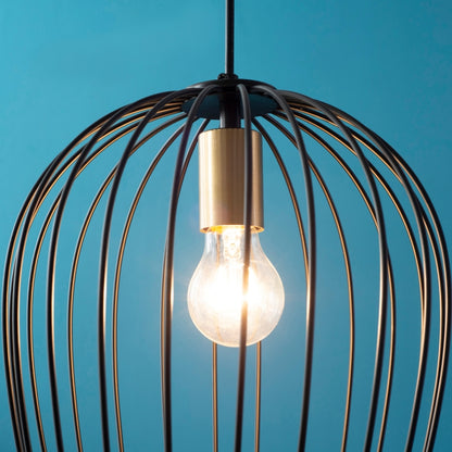 Lampe suspendue Nancy's Blackall au design industriel, réglable en hauteur, 26 cm x 26 cm x 130 cm, noire