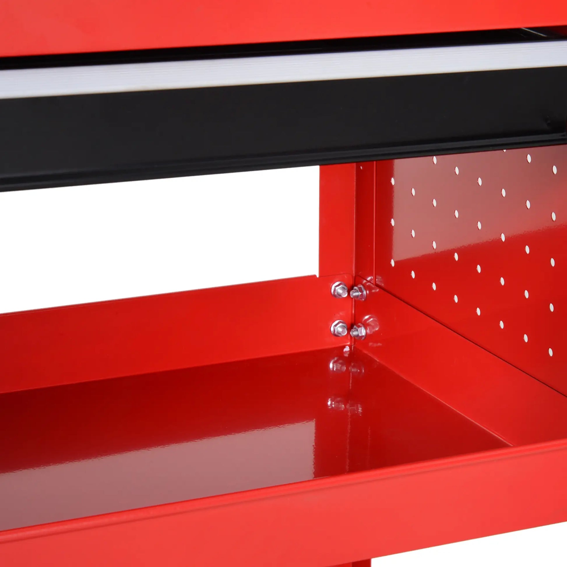Nancy's Conselve Gereedschapswagen - Gereedschapskast - Gereedschapskist - Rood / Zwart - Staal - ± 80 x 35 x 75 cm