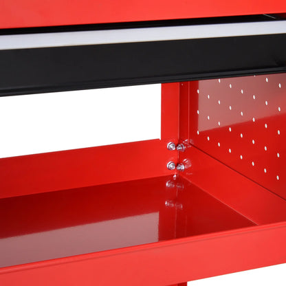Nancy's Conselve Gereedschapswagen - Gereedschapskast - Gereedschapskist - Rood / Zwart - Staal - ± 80 x 35 x 75 cm