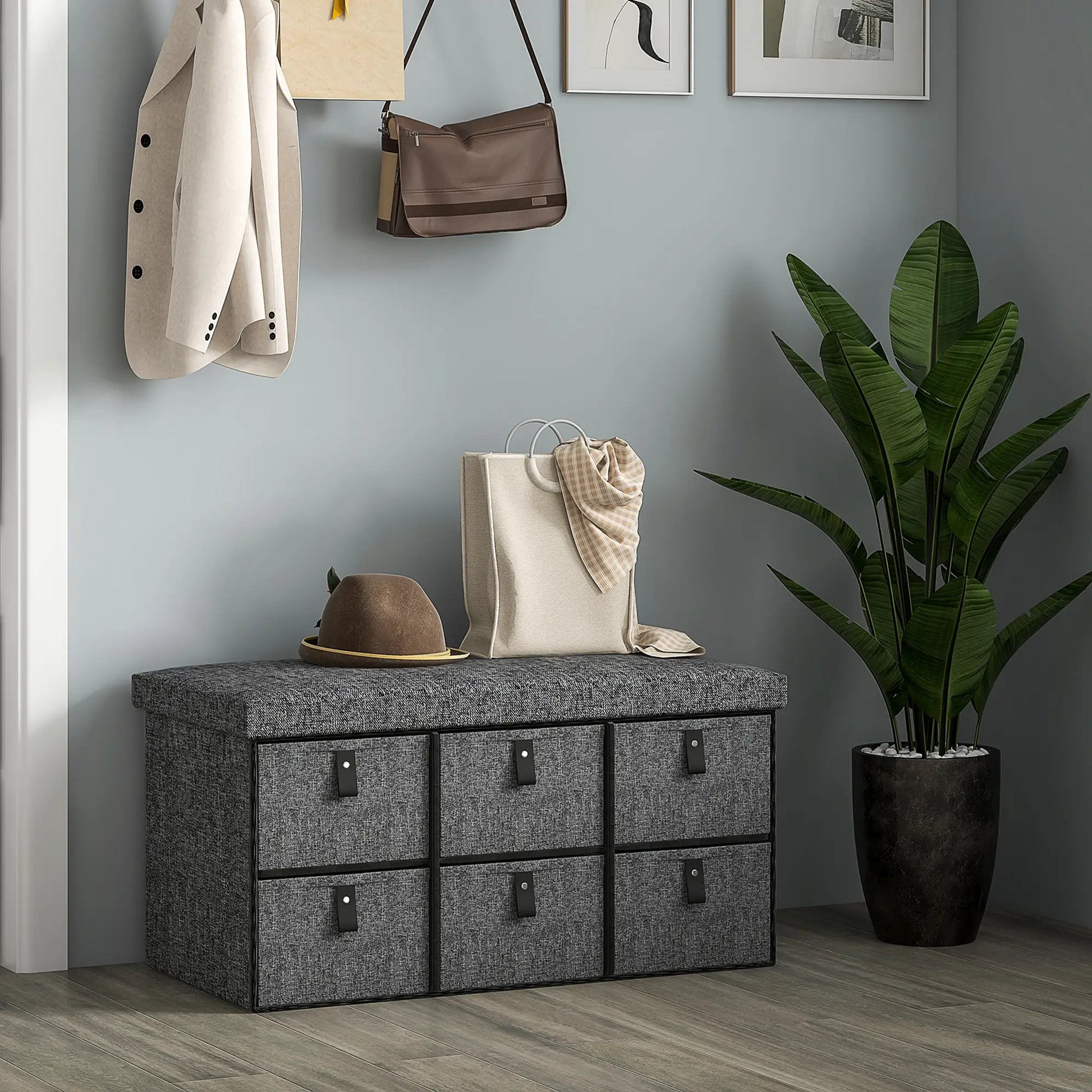 Nancy's Cusago Schoenenbank - Schoenen Opbergen - Schoenenkast - Grijs - ± 75 x 40 x 40 cm