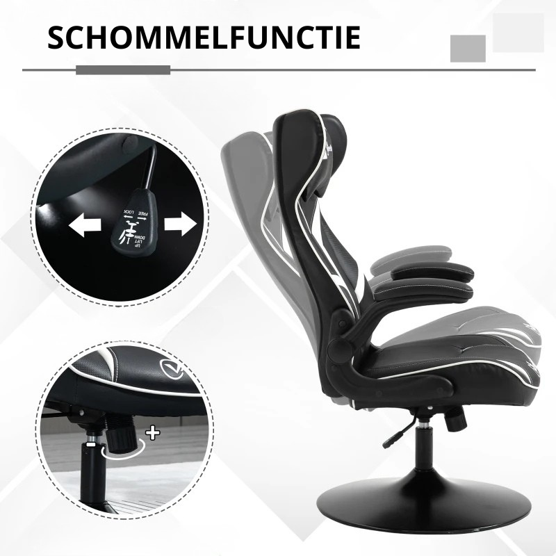 Nancy's Osasco Gamestoel - Gamingstoel - Ergonomische Bureaustoel - Zwart / Wit