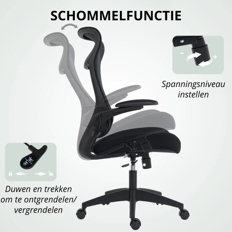 Nancy's Palmoli Bureaustoel - Computerstoel - Kantoorstoel - Ergonomisch - 3D Armleuningen -Zwart