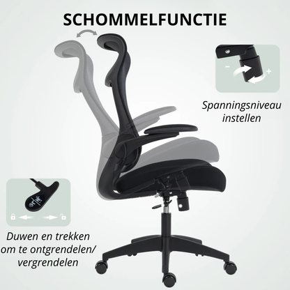 Nancy's Palmoli Bureaustoel - Computerstoel - Kantoorstoel - Ergonomisch - 3D Armleuningen -Zwart