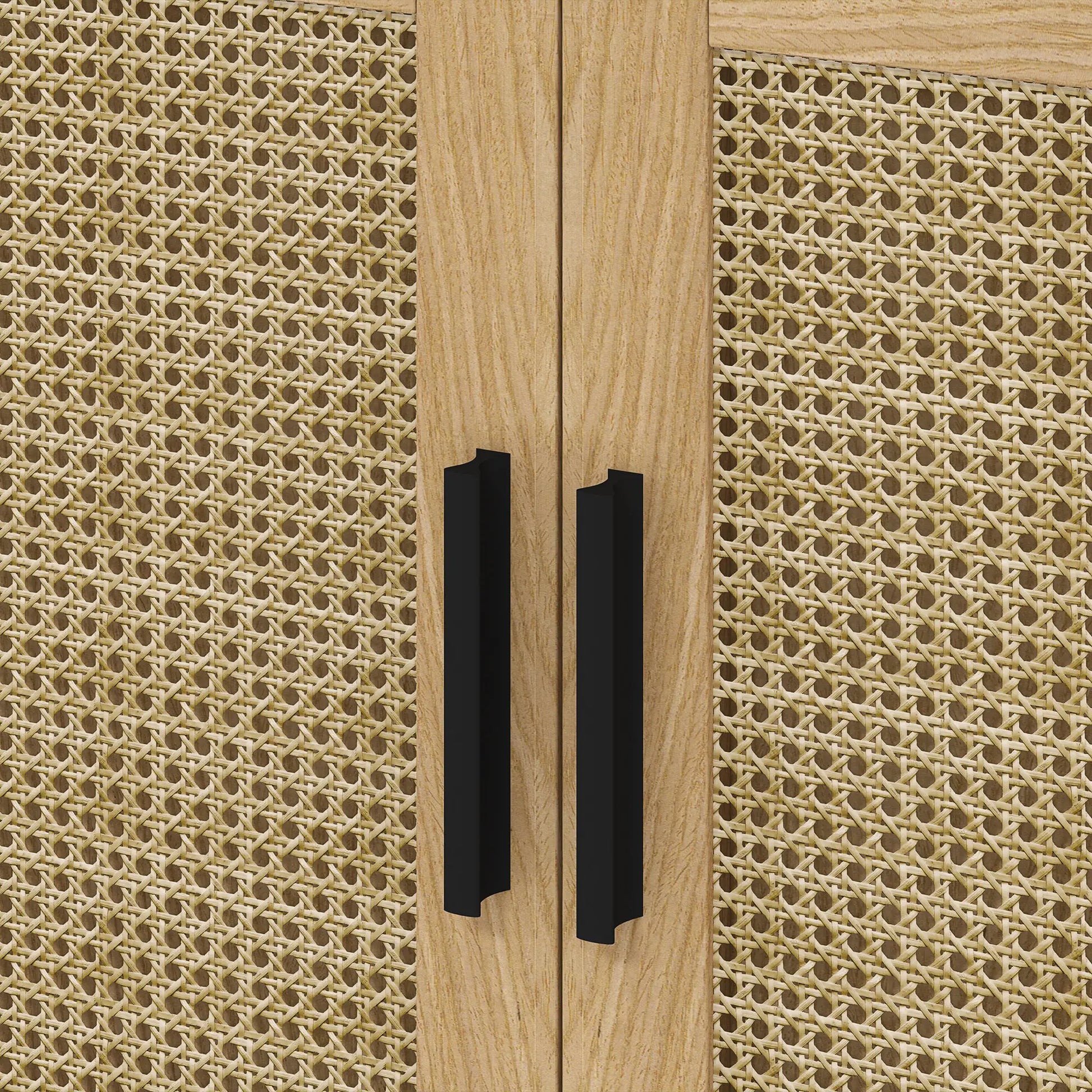 Nancy's Castelmola Wastafelkast - Badkamerkast - Wastafelmeubel - Eiken - Rotan - ± 60 x 40 x 60 cm